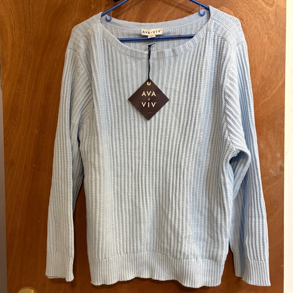 NWT light Blue Pullover sweater shirt size 1X
